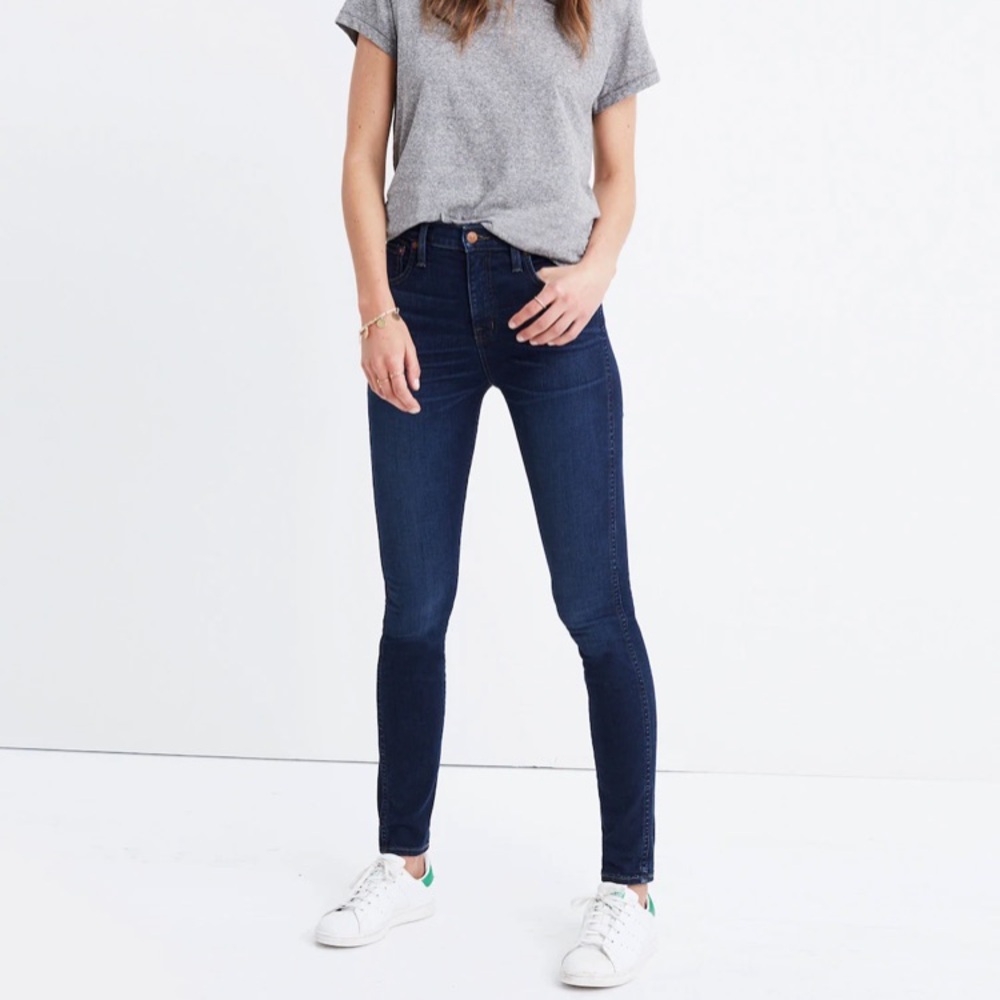 Madewell 10" High-Rise Skinny Jeans in Hayes Wash